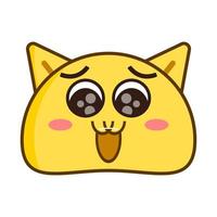 cute cat emoticon face vector