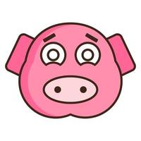 cerdo cara emoticon vector