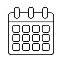 vector calendario línea icono