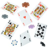 Poker playing cards. gambling and betting concept png