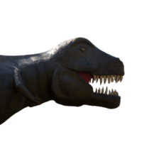 Isolated big prehistoric tyrannosaurus dinosaur with opened mouth png