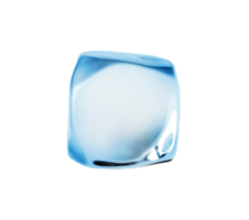 Image of blue ice cube of water 3d rendering png