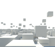 image de abstrait futuriste abstrait Contexte avec blanc cubes. 3d le rendu png