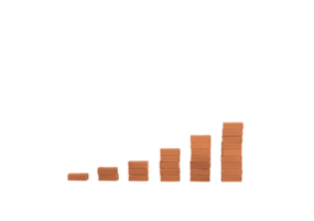 statistieken gebouwd met bakstenen. concept van succes, statistisch en winst png