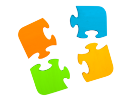 Pieces of puzzle. concept teamwork, partnership, integration png