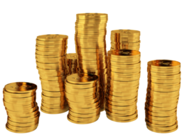 piles de d'or pièces de monnaie, concept de économique richesse et Succès png