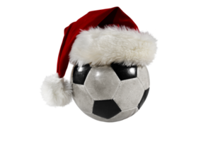 Football ball with over the christmas hat png