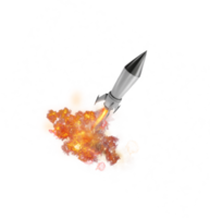 Powerful missile flying with fire. delivery and business goal concept png