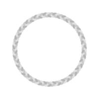 Grey braided rope circle frame vector. Circular lasso cord border. Realistic round string braiding. vector