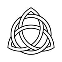 Black and white triquetra and circle celtic knot vector art.
