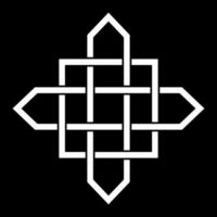 White celtic knot logo symbol isolated on black background vector template
