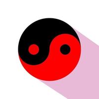 Black and red yin yang circle logo symbol vector