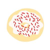 donut en estilo de dibujos animados. ilustración vectorial aislado sobre fondo blanco. vector