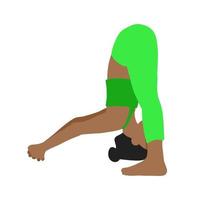 Yoga pose. African American. Female woman girl. Vector illustration in cartoon flat style isolated on white background.