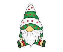 Cute Christmas gnome vector drawing Illustration design