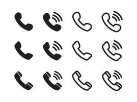 Flat Phone Call Style Vector Icon Set