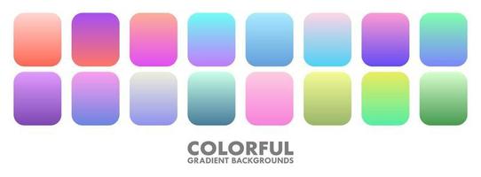 Soft Colorful Gradient Palette Background Vector Set