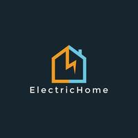 logotipo eléctrico, combinación de casa con perno de trueno, plantilla de logotipo de diseño eléctrico, ilustración vectorial vector