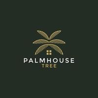 illustration vector graphic palm house tree logo design minimalist luxury