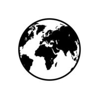 Flat Circular Earth Globe Vector Icon Illustration