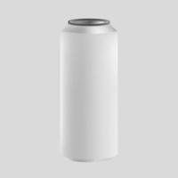 White Gray Can Beverage Beer Drink Packaging Vector Mockup Template