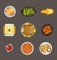 Thanksgiving Dish Top View Illustration 2 vector