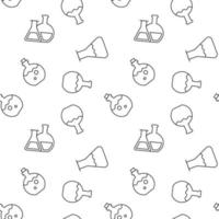 Seamless vector repeating pattern of laboratory bulbs. It can be used for web sites, apps, clothes, covers, banners etc