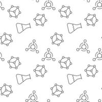 Seamless vector repeating pattern of laboratory bulbs and chemical compounds. It can be used for web sites, apps, clothes, covers, banners etc