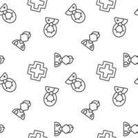 Vector seamless pattern of medical cross, doctor, nurse on white background. It can be used for printing on various surfaces