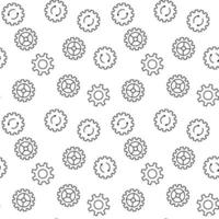 Vector seamless pattern of different cogwheels, gears, setting signs on white background. It can be used for printing on various surfaces