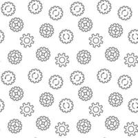 Vector seamless pattern of different cogwheels, gears, setting signs on white background. It can be used for printing on various surfaces