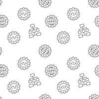 Vector seamless pattern of map, algorithm, globe on white background. It can be used for printing on various surfaces
