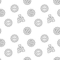 Vector seamless pattern of map, algorithm, globe on white background. It can be used for printing on various surfaces