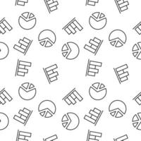 Seamless vector monochrome pattern of progress bar and pie chart for covers, shops, wrappers, sites, apps