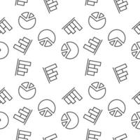 Seamless vector monochrome pattern of progress bar and pie chart for covers, shops, wrappers, sites, apps