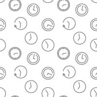 Seamless vector monochrome pattern of various clocks for covers, shops, wrappers, sites, apps