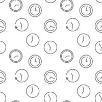 Seamless vector monochrome pattern of various clocks for covers, shops, wrappers, sites, apps