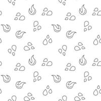 Vector seamless pattern of fire and water on white background. It can be used for printing on various surfaces