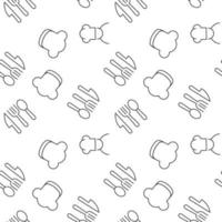 Seamless vector repeating pattern of chef, hat, kitchen utensils. It can be used for web sites, apps, clothes, covers, banners etc