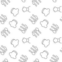 Seamless vector repeating pattern of chef, hat, kitchen utensils. It can be used for web sites, apps, clothes, covers, banners etc