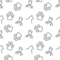 Seamless pattern of cat, paw, veterinarian. Suitable for shops, web sites and applications, media, backgrounds vector