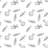 Vector repeating seamless pattern of coat hanger, lamp, office chair for wallpapers, wrappers, postcards, backgrounds