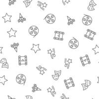 Vector seamless pattern of star, bouquet, actor, film is made of various element