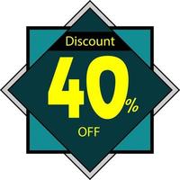 40 percent discount vector sign icon Sale symbol Special offer label