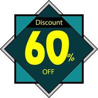 60 percent discount vector sign icon Sale symbol Special offer label