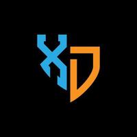 XD abstract monogram logo design on black background. XD creative initials letter logo concept. vector