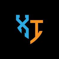 XI abstract monogram logo design on black background. XI creative initials letter logo concept. vector