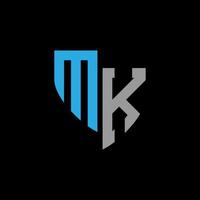 mk resumen monograma logo diseño en negro antecedentes. mk creativo iniciales letra logo concepto. vector