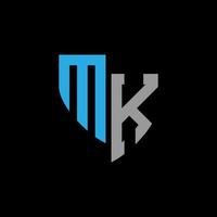 MK abstract monogram logo design on black background. MK creative initials letter logo concept. vector