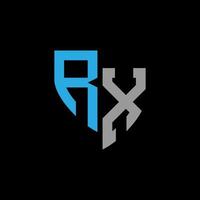 rx resumen monograma logo diseño en negro antecedentes. rx creativo iniciales letra logo concepto. vector